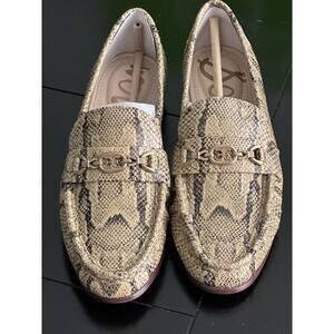Sam Edelman Size 9.5 Lucca Tan Snake Print Loafer NEW $150